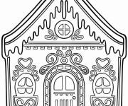 Coloriage Simple maison en pain d'&eacute;pice petit section
