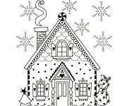 Coloriage Une magique maison en pain d'&eacute;pice des contes de f&eacute;es