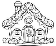 Coloriage Une maison de pain d'&eacute;pice et la saveur des confiserie