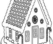 Coloriage Une maison en p&acirc;te de pain d&rsquo;&eacute;pice