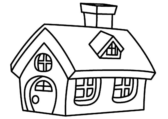 Coloriage et dessins gratuits Cottage avec cheminée à imprimer