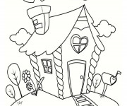 Coloriage Cottage plein d'amour