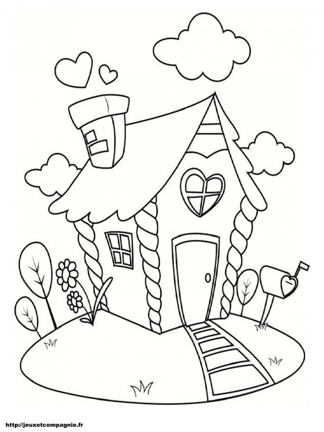 Coloriage et dessins gratuits Cottage plein d'amour à imprimer