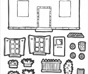 Coloriage Maison &agrave; assembler