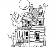 Coloriage et dessins gratuit Maison de Sorcière à imprimer