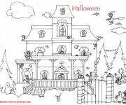 Coloriage Maison Halloween magique