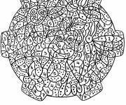 Coloriage et dessins gratuit Mandala de fleurs difficile à imprimer