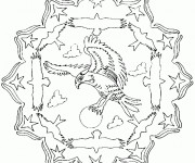 Coloriage et dessins gratuit Mandala Aigle à imprimer