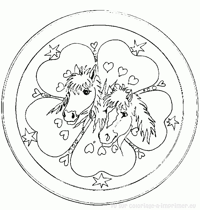 Coloriage et dessins gratuits Mandala Amour d'animaux à imprimer