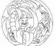 Coloriage et dessins gratuit Mandala Animaux Afrique facile à imprimer