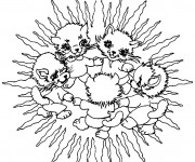 Coloriage et dessins gratuit Mandala Animaux en Famille à imprimer