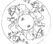 Coloriage Mandala Cheval de Ferme