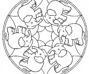 Coloriage Mandala &Eacute;l&eacute;phant destressant