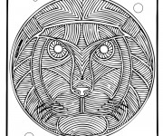 Coloriage Mandala Lion adulte