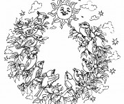 Coloriage et dessins gratuit Mandala Nature à imprimer