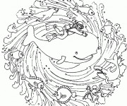 Coloriage Mandalas Animaux de Fond marin