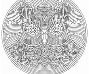 Coloriage Mandalas Animaux Hibou