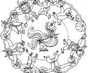 Coloriage Mandalas Animaux magique