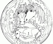 Coloriage Mandalas Cheval Maternelle