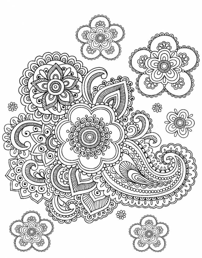 Coloriage Antistress Pour Adultes Mandala De Fleurs Pour La