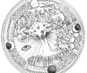 Coloriage Mandala Arbre et saisons