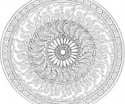 Coloriage et dessins gratuit Mandala Difficile couleur à imprimer