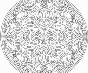 Coloriage Mandala Difficile en noir et blanc