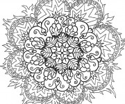 Coloriage Mandala Difficile Flamme