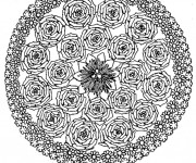 Coloriage Mandala Difficile fleuri