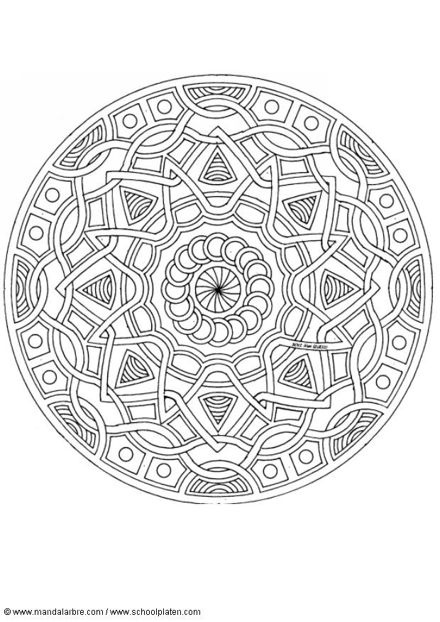Coloriage et dessins gratuits Mandala Difficile forme à imprimer