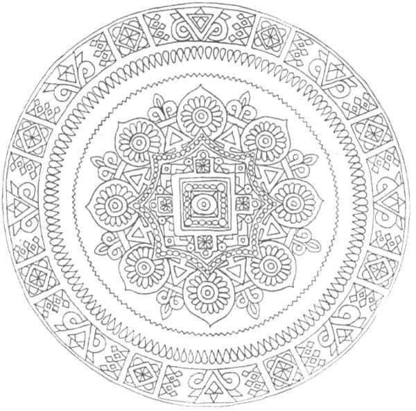 Coloriage Mandala Difficile Indien Dessin Gratuit à Imprimer