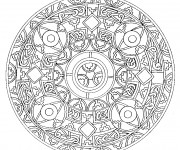 Coloriage Mandala Difficile silhouette