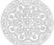 Coloriage et dessins gratuit Mandala Fleurs décorés à imprimer