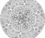 Coloriage Mandala pour grands en couleur
