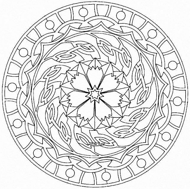 Coloriage et dessins gratuits Mandala Rose centralisé à imprimer