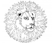Coloriage Mandala Tête de Lion