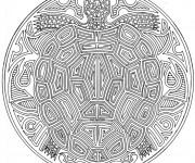 Coloriage et dessins gratuit Mandala Tortue à imprimer