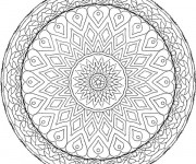 Coloriage Mandalas Difficile en noir et blanc