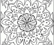 Coloriage Mandalas Difficile Fleuri pour adulte