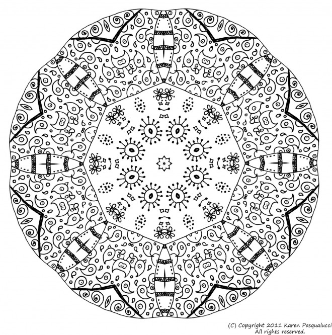 Coloriage Mandalas Difficile pour relaxer dessin gratuit à ...