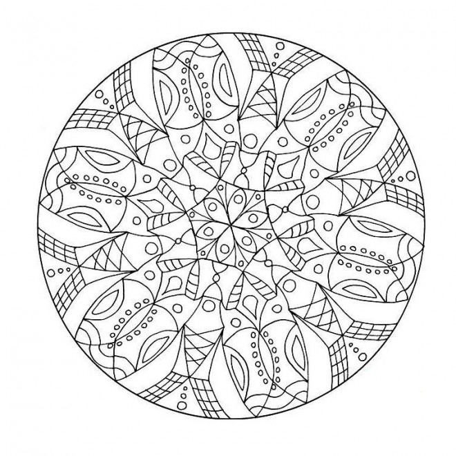 Coloriage Adulte Mandala Fleur Difficile Dessin Gratuit à