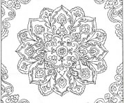 Coloriage et dessins gratuit Difficile mandala fleuri pour adulte à imprimer