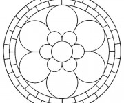 Coloriage Mandala Fleur &agrave; six P&eacute;tales