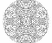 Coloriage et dessins gratuit Mandala fleur adulte anti-stress à imprimer
