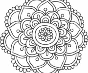 Coloriage et dessins gratuit Mandala Fleurs à découper à imprimer