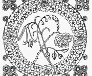 Coloriage Mandala Fleurs au centre