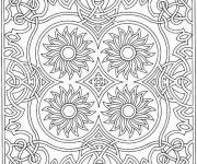 Coloriage et dessins gratuit Mandala fleurs centrées à imprimer