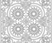 Coloriage et dessins gratuit Mandala fleurs centrées à imprimer