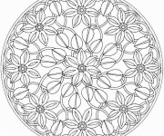 Coloriage Mandala Fleurs et Nature