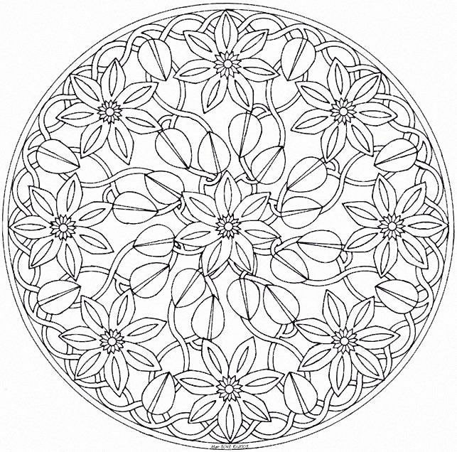 Coloriage et dessins gratuits Mandala Fleurs et Nature à imprimer
